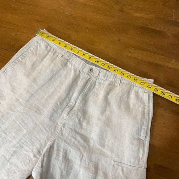 Tommy Bahama Men's Relax Cream Linen Cargo Elastic Waist Casual Pants Sz L - Picture 5 of 8